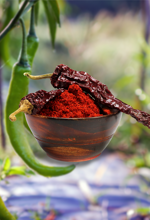 Fresh Kashmiri Dabbi Chilli Powder - Washed, Dried and Finely Ground